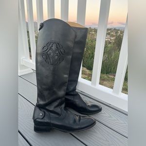 Frye black leather riding boots. Excellent condition